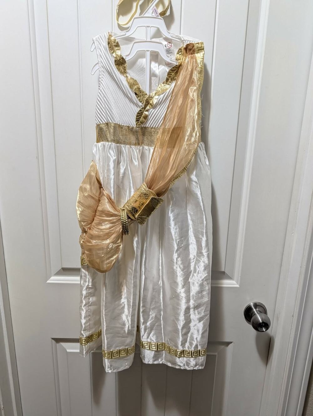 Roman Greek Goddess Halloween Costume Cosplay Dress Headband Kids Size 3-5